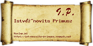 Istvánovits Primusz névjegykártya